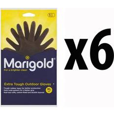 Marigold Rubber Gloves Extra Tough Outdoor Cleaning 6 Pairs