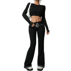 Shein Low-Waist Colorblock Drawstring Sweatpants - Casual