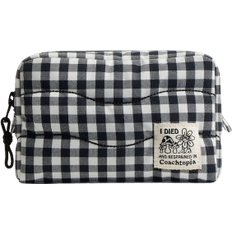 Coach Loop Pouch In Recycled Polyester With Gingham Pattern - Black/White