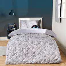 OHS Gaming Print Pinsonic Quilt Set - Duvet Cover Grey (200x135cm)