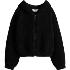 H&M Teddy Zip-Through Hoodie - Black