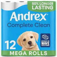 Andrex Clean Mega Rolls 12 Pack 18 Standard Loo Rolls