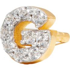 Missoma Jewellery Missoma Pave Initial Stud Earring - 18ct Gold Vermeil/Cubic Zirconia