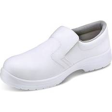 White Safety Shoes Beeswift Beeswift Micro-Fibre Steel Toe S2 Slip-On Shoe - White