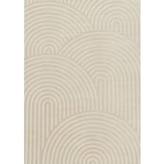THE RUGS Geometric Machine Woven Cream Area Rug 2'7" x 4'11" White 160x230cm