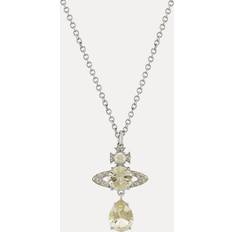 Vivienne Westwood Platinum Necklaces Vivienne Westwood Ismene Drop Pendant Necklace - Platinum/Yellow