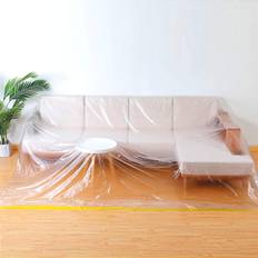 Microfiber Loose Covers QEES Plastic Couch 146/12ft Waterproof Loose Sofa Cover