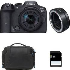 Canon Appareils Photo Sans Miroir Canon EOS R7 + RF-S 18-150mm F3.5-6.3 IS STM + Sac + Carte SD 8 Go + Bague EF-EOS R