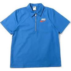 Nike Polo Shirts on sale Nike Half Zipper Solid Color Short Sleeve Polo Shirt - Blue