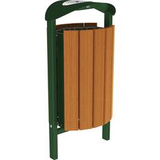 Silaos Waste Basket with Ashtray for Concreting in Moss Green RAL 6005