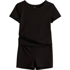 H&M Zweiteiler Mit Top Und Shorts - Schwarz