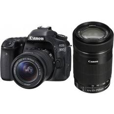 Canon EF/EF-S Digitalkameror Canon EOS 80D 24.2 Mpix + EF-S 18-55mm F4-5.6 IS STM + EF-S 55-250mm F4-5.6 IS STM