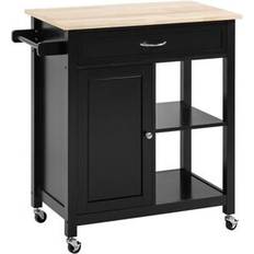 Carrelli Tavolo Homcom Da Cucina In Legno Con Cassetto 83 x 45 x 88 cm Carrello Tavolo