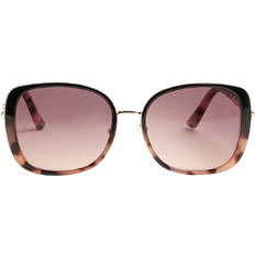 River Island Metal Round Gold Trim Sunglasses - Black