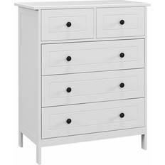 Homcom Byråer Homcom Vit Med 5 Lådor 74 x 40 x 91 cm Byrå