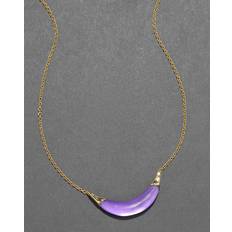 Alexis Bittar Gold Capped Crescent Necklace - Violet