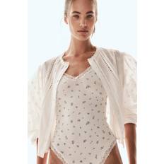 Bodys H&M Body I Bomull Med Blondekant - Hvit