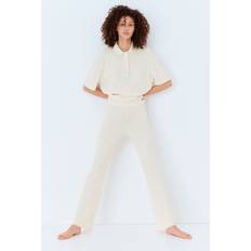 H&M Pointelle Knit Trousers - White