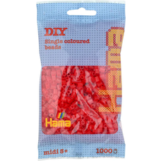 Hama Beads Midi Perler Transparent Rød 1000 Stk