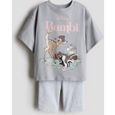 H&M Girls 2-Piece Printed Set - Grey