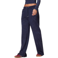 Wide leg sweatpants PrettyLittleThing Washed Low Rise Oversized Wide Leg Sweatpants - Navy