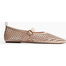H&M Perforated Mary Jane Ballet Pumps - Beige