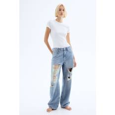 H&M Ladies Baggy High Jeans - Blue