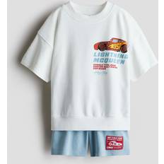 H&M Boys 2-Piece Printed Sweatshirt Set - White