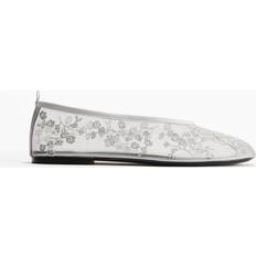 H&M Broderade Ballerinaskor - Silver