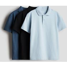 Shirt Collar Polo Shirts H&M Boys Cotton Polo Shirts - Blue