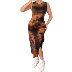 Shein Gebundenes Färben Gestricktes Ärmelloses Bodycon Kleid in großen Größen für Frauen