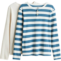 H&M Turkis 2-Pack Ribbestrikket Bestefargenser