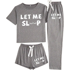 Shein Stücke Damen Lässig Loungewear Set mit Buchstaben Muster