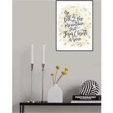 Pelcasa Go Tell It on the Mountain with Flowers White/Black/Gold Poster 70x100cm