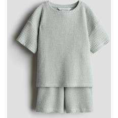 H&M Boys 2-Piece Waffled Jersey Set - Green