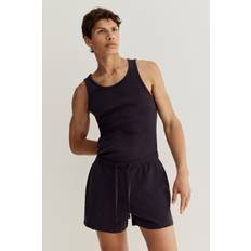 H&M Men Cotton Pyjama Vest Top And Shorts - Blue