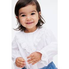 Babies Blouses & Tunics Children's Clothing H&M Flounce Detail Cotton Blouse - White