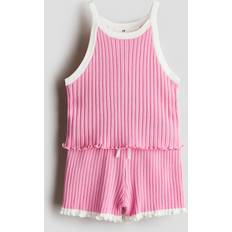 H&M Rosa 2-Delat Ribbstickat Set - Rosa