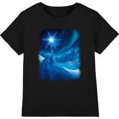 Frozen Childrens Kids Magical Light Elsa T-Shirt - Black