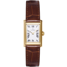 Timeless Brown Leather Gold Watch