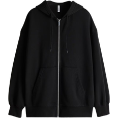 H&M Ladies Black Oversized zip-through hoodie