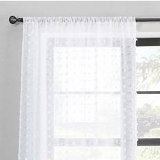Dunelm Tufted White Slot Top Voile 140x228cm
