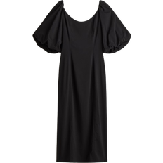 H&M Ballonärmeln Kleid mit Schwarz - Schwarz