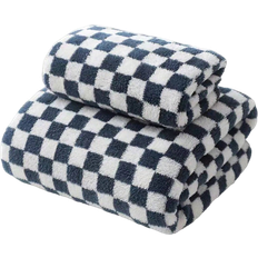 Shein Coral Fleece Checkerboard Printed Towel Set X Towel Or X L Guest Towel Multicolour (75x34cm)