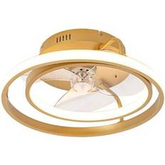QAZQA Ceiling Fan Gold Incl LED with Remote Control