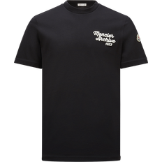 Moncler Herre T-shirts Moncler Embroidered Logo T-Shirt - Navy