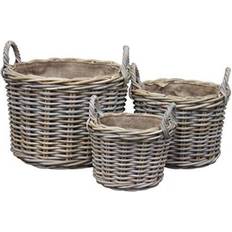 Round Log/Kindling/Storage Hessian Lined, Excellent Quality, Very Strong Basket 39cm 39cm