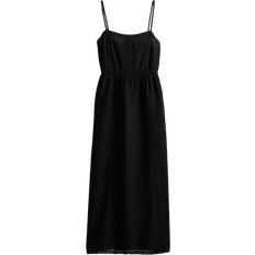 H&M Dame Sort Bomullskjole med innfelt blonde