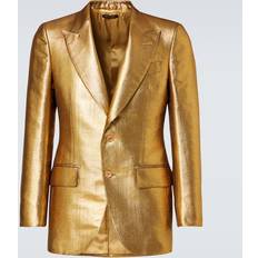 Guld Kavajer Tom Ford Dyllan Metallic-Effect Coated Canvas Blazer - Gold