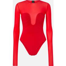 Transparent Shapewear & Underplagg Pinko Body Transparent À Manches Longues - Rouge Vif